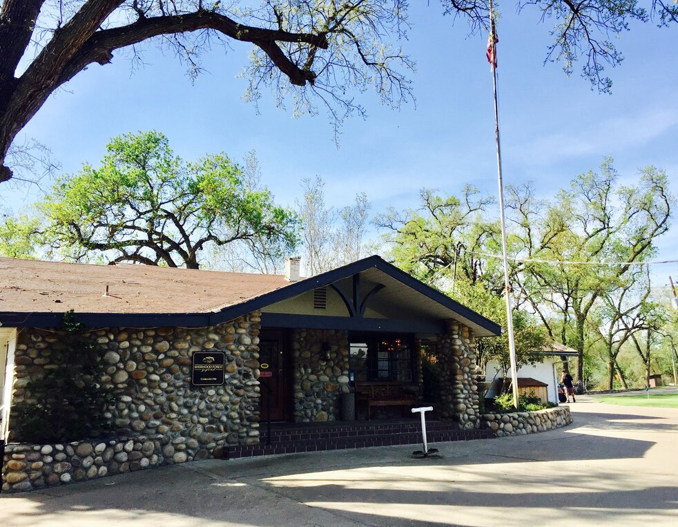 Exterior view of the pro shop at Sherwood Forest